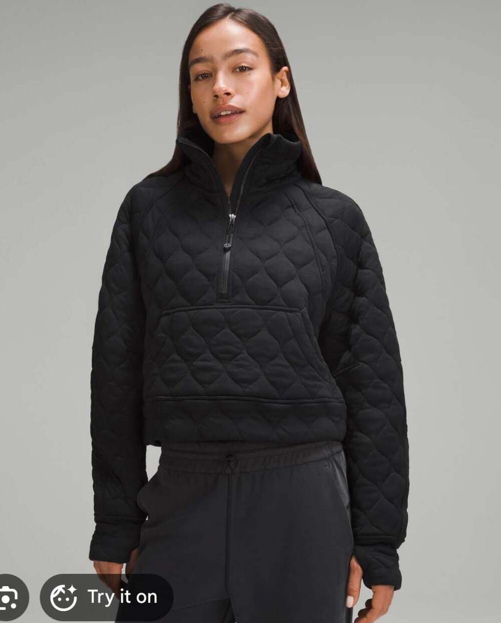 Lululemon Scuba Oversized Quilted Half Zip Black XS/S